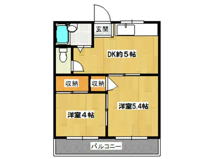 ファミリー永山(2DK/1階)の間取り写真