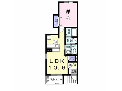 EMERALDII(1LDK/1階)の間取り写真