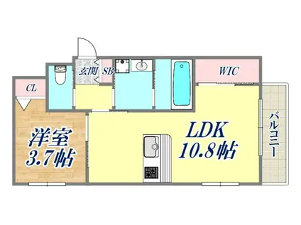 GRAN KOBELIA津門大箇(1LDK/3階)の間取り写真