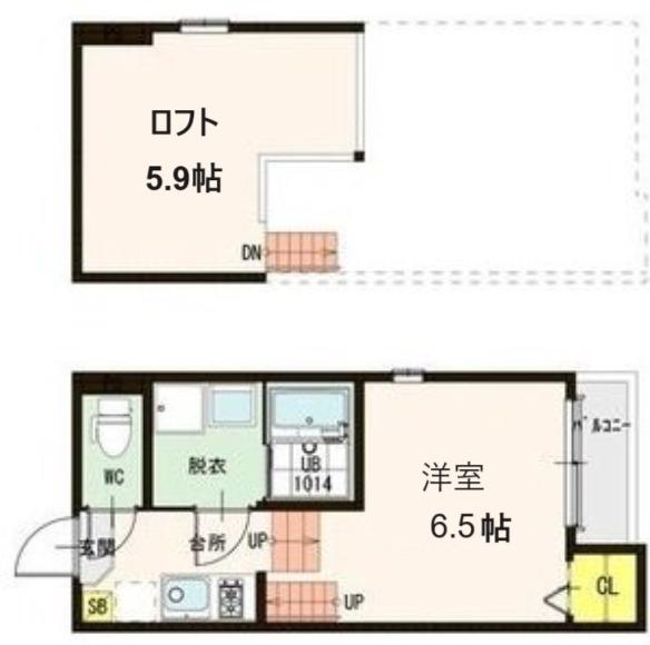 KMDハウス(1K/1階)の間取り写真