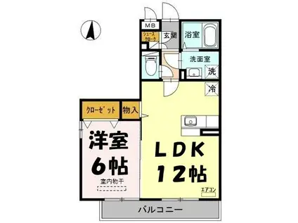 四季の森Ⅱ(1LDK/3階)の間取り写真
