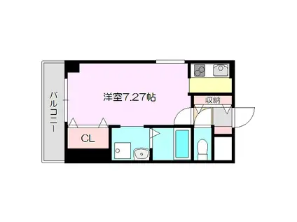 ラフォンテ十三(1K/2階)の間取り写真