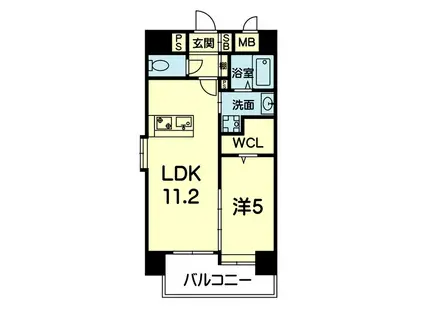 ロザリアン神水(1LDK/8階)の間取り写真