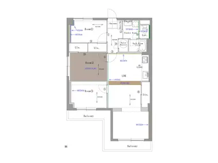 ロワールマンション大橋V(3LDK/4階)の間取り写真