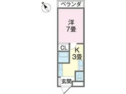 RYUSE(1K/3階)の間取り写真