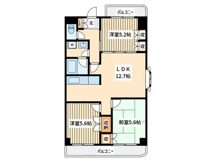 フォルクローレ(3LDK/3階)の間取り写真