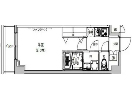 SーRESIDENCE本所吾妻橋(1K/3階)の間取り写真