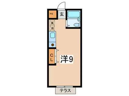 クレスト青葉台(ワンルーム/1階)の間取り写真