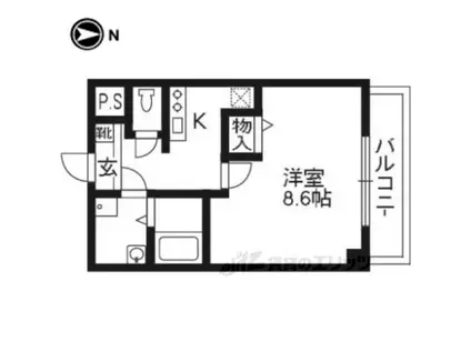 EZE御所南2(1K/2階)の間取り写真