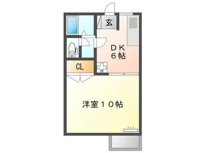 キャロットハウス002(1DK/1階)の間取り写真