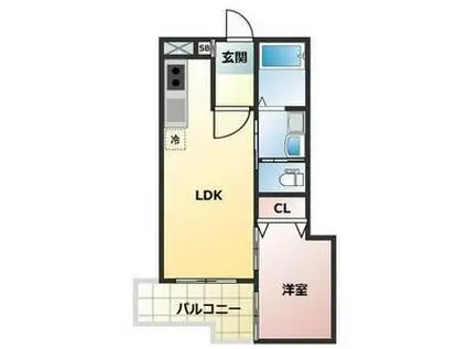 ALEGRIA香里園II(1LDK/1階)の間取り写真