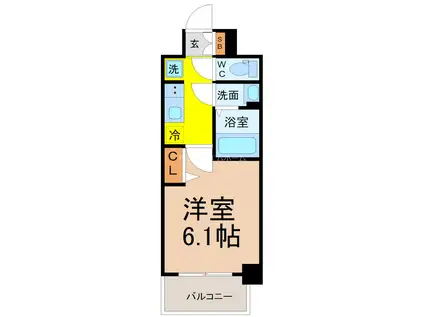 メイクス今池02(1K/7階)の間取り写真