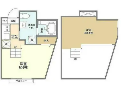 CHALETプラス駿河台(1K/1階)の間取り写真