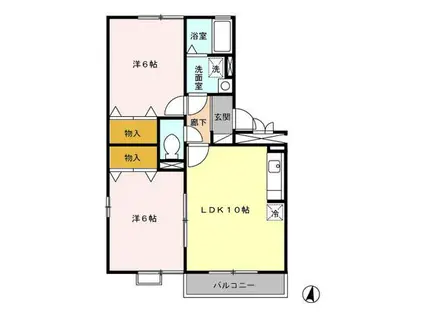 アーバンライフ(2LDK/2階)の間取り写真