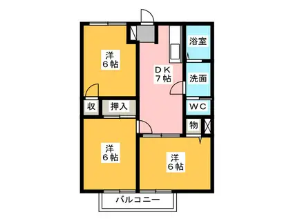シティハイツマロン(3DK/2階)の間取り写真