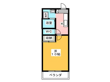 ア・ラ・モードI(1K/3階)の間取り写真