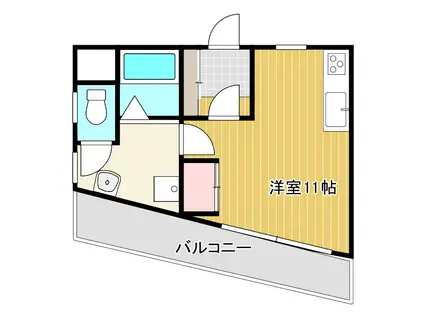 コートリバーサイド(ワンルーム/4階)の間取り写真