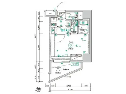 SYFORME NISHI-OI(1K/5階)の間取り写真
