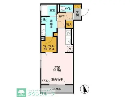 アスタリスク(ワンルーム/2階)の間取り写真