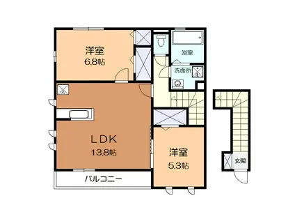 ステージ あざみ野(2LDK/2階)の間取り写真