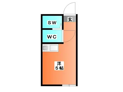 るんるんパート3(ワンルーム/2階)の間取り写真