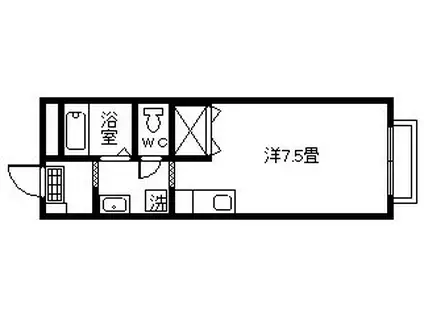 コーポマリン(ワンルーム/2階)の間取り写真