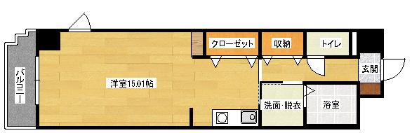 LE CHAT 壱番館(ワンルーム/5階)の間取り写真