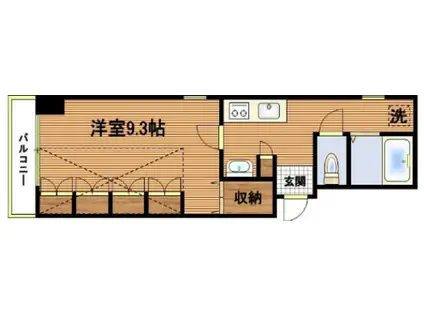 エスペランサ2(1K/3階)の間取り写真