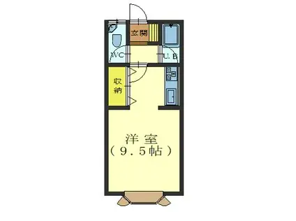 アル白鳥I(1K/2階)の間取り写真