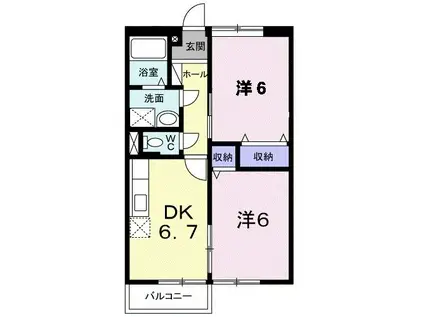 T・Mガッセ(2DK/1階)の間取り写真