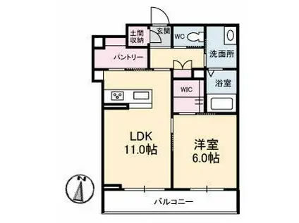 リーリエ原尾島(1LDK/2階)の間取り写真