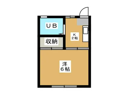 ハウスまゆ(1K/1階)の間取り写真