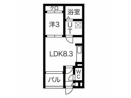 REGALEST こまどめ(1LDK/1階)の間取り写真