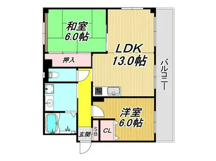 サンセリテ・I・源(2LDK/3階)の間取り写真