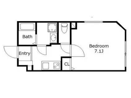 BLUEPALETT大山(1K/2階)の間取り写真