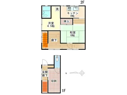 しらさぎハイム(2SK/2階)の間取り写真