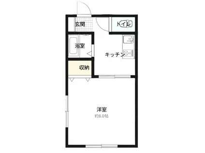 サンパレスD棟(1K/2階)の間取り写真