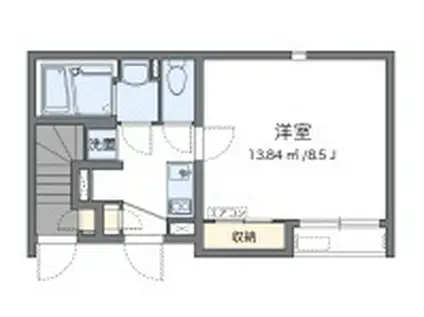 クレイノ合(1K/1階)の間取り写真