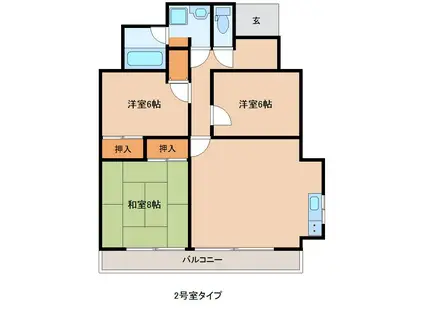 トーアAビル(3LDK/4階)の間取り写真