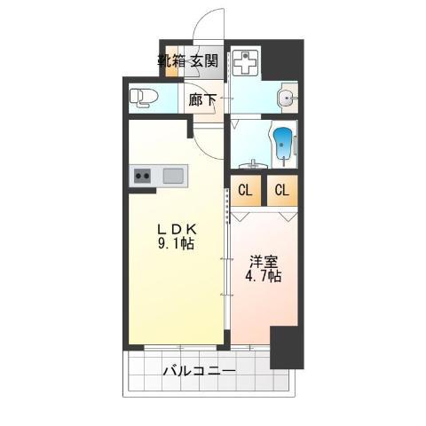 GM KOHAMA(1LDK/11階)の間取り写真