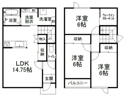 グランメゾンメゾネット(3LDK/1階)の間取り写真