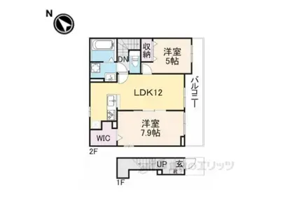 RIRIAVII VIII(2LDK/2階)の間取り写真