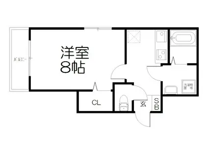 神楽坂エステート(1K/1階)の間取り写真