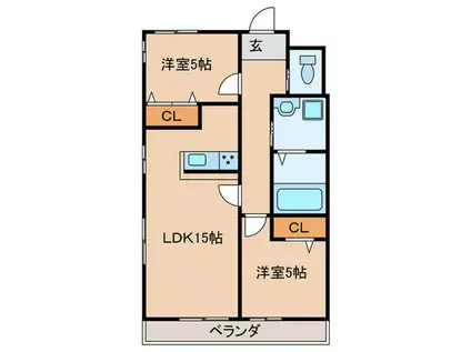 ハイムアゼリア(2LDK/1階)の間取り写真