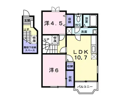 シンシアA(2LDK/2階)の間取り写真