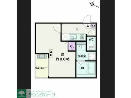 JACK UNOKIII(1K/1階)の間取り写真