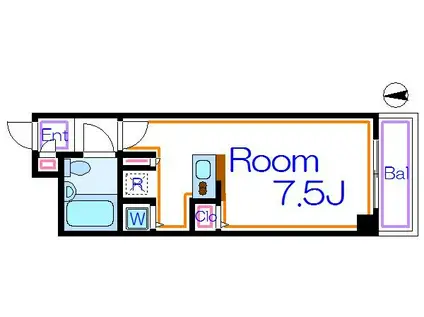 ハピネス水元(ワンルーム/4階)の間取り写真