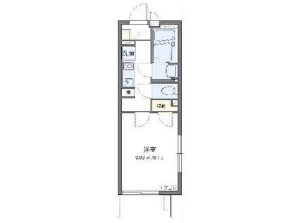 クレイノリバー KIII(1K/3階)の間取り写真