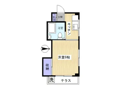 メナコーポ(1K/1階)の間取り写真