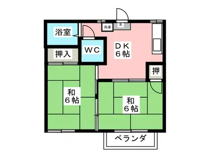 フォーブルばばA棟(2DK/2階)の間取り写真